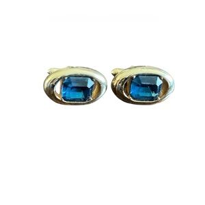 Vintage Gold with Blue jewels Swank Cufflinks